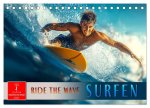 Surfen - Ride the Wave (Tischkalender 2026 DIN A5 quer), CALVENDO Monatskalender