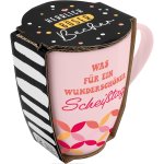 Tasse mit Motivdruck 'Was für ein wunderschöner Scheißtag', mit Banderole