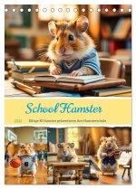 School Hamster - Eifrige KI Hamster präsentieren ihre Hamsterschule (Tischkalender 2026 DIN A5 hoch), CALVENDO Monatskalender