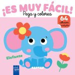 ¡Es muy fácil! Pega y colorea. Elefante