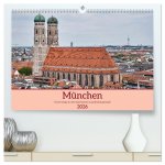 München - Unterwegs in der bayrischen Landeshauptstadt (hochwertiger Premium Wandkalender 2026 DIN A2 quer), Kunstdruck in Hochglanz