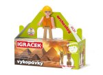 Igráček Archeoložka - figurka s egyptskými vykopávkami sarkofágu a sošky Nefertiti