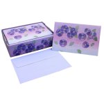 Watercolor Violets Note Cards (14 Cards, 15 Self-Sealing Envelopes)