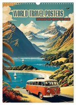 World Travel Posters - Nostalgic Trip Around the Globe (Wall Calendar 2026 DIN A3 portrait), CALVENDO 12 Month Wall Calendar