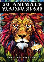 50 Animals Stained Glass Adult Coloring Book