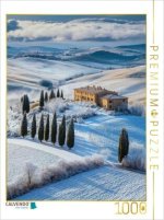 CALVENDO Puzzle Genieße die klare Winterluft und das warme Licht über Olivenhainen und Weinbergen | 1000 Teile Lege-Größe 64x48cm Foto-Puzzle für glüc