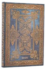 2026 Blue Luxe (Luxe Design) Mini 12-month Horizontal Hardcover Flexi Dayplanner 2026 (Elastic Band Closure)