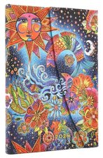 2026 Celestial Magic (Whimsical Creations) Mini 12-month Horizontal Hardcover Flexi Dayplanner 2026 (Wrap Closure)