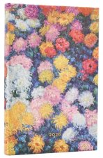 2026 Monet's Chrysanthemums Mini 12-month Horizontal Hardcover Flexi Dayplanner 2026 (Elastic Band Closure)