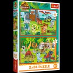 Puzzle 2x24 Małe dinozaury Universal Jurassic World 34437