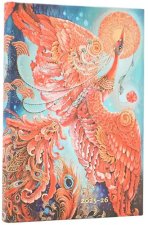 2026 Firebird (Birds of Happiness) Mini 18-month Horizontal Hardcover Flexi Dayplanner 2025-2026 (Elastic Band Closure)