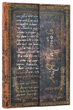 2026 Michelangelo Handwriting (Embellished Manuscripts Collection) Mini 18-month Horizontal Hardcover Flexi Dayplanner 2025-2026 (Wrap Closure)