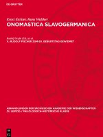 Onomastica Slavogermanica, V., Rudolf Fischer zum 60. Geburtstag gewidmet