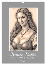 Baroque Beauties, Pencil Art with Artificial Intelligence (Wall Calendar 2026 DIN A3 portrait), CALVENDO 12 Month Wall Calendar