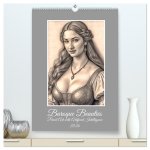 Baroque Beauties, Pencil Art with Artificial Intelligence (High Quality Premium Wall Calendar 2026 DIN A2 portrait),CALVENDO 12 Month Wall Calendar