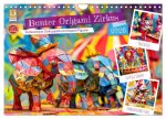 Bunter Origami Zirkus - Farbenfroher Zirkusspaß mit Origami-Figuren (Wandkalender 2026 DIN A4 quer), CALVENDO Monatskalender