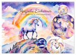 Magische Einhörner - Traumlandschaften unterm Regenbogen (Wandkalender 2026 DIN A3 quer), CALVENDO Monatskalender