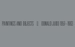 Donald Judd: 1957-1963