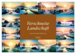 Verschneite Landschaft unter einer fahlen Wintersonne (Wandkalender 2026 DIN A2 quer), CALVENDO Monatskalender
