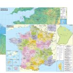 France 1/1.500.000 - carte administrative et physique (sans barres alu) 95 × 67 cm