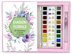 Coffret Aquarelle - Évasion florale - 30 illustrations à peindre