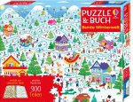 Puzzle & Buch: Bunte Winterwelt