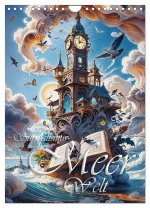 Surrealismus Meer WELT - Digitale Kunst (Wandkalender 2026 DIN A4 hoch), CALVENDO Monatskalender