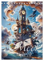 Surrealismus Meer WELT - Digitale Kunst (Tischkalender 2026 DIN A5 hoch), CALVENDO Monatskalender