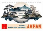 Japan - Aquarell Kunst und Tradition (Tischkalender 2026 DIN A5 quer), CALVENDO Monatskalender