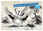 Eleganz der Kraniche - Majestätische Vögel in poetischer Tusche (Wandkalender 2026 DIN A4 quer), CALVENDO Monatskalender