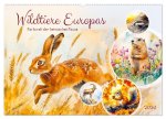 Wildtiere Europas - Farbwelt der heimischen Fauna (Wandkalender 2026 DIN A2 quer), CALVENDO Monatskalender