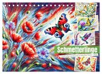 Schmetterlinge und ihre Blumenfreunde in lebhaften Farben (Tischkalender 2026 DIN A5 quer), CALVENDO Monatskalender