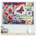 Schmetterlinge und ihre Blumenfreunde in lebhaften Farben (hochwertiger Premium Wandkalender 2026 DIN A2 quer), Kunstdruck in Hochglanz