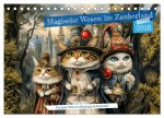 Magische Wesen im Zauberland - Fantasie-Tiere im Steampunk-Kalender (Tischkalender 2026 DIN A5 quer), CALVENDO Monatskalender