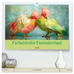 Farbenfrohe Fantasievögel (hochwertiger Premium Wandkalender 2026 DIN A2 quer), Kunstdruck in Hochglanz