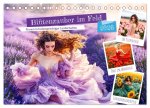 Blütenzauber im Feld - Frauen in farbenprächtiger Landschaften (Tischkalender 2026 DIN A5 quer), CALVENDO Monatskalender