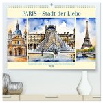 Paris - Stadt der Liebe (hochwertiger Premium Wandkalender 2026 DIN A2 quer), Kunstdruck in Hochglanz
