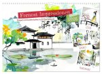 Fernost Impressionen - Tempel und Landschaften in KI-Tuschekunst (Wandkalender 2026 DIN A3 quer), CALVENDO Monatskalender