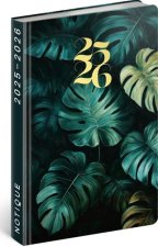 Diář 18měsíční 2025/2026 Petito - Monstera, 11 x 17 cm