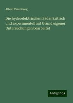 Die hydroelektrischen Bäder kritisch und experimentell auf Grund eigener Untersuchungen bearbeitet
