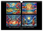 Der Jahreskreis auf Buntglasfenstern (Wandkalender 2026 DIN A4 quer), CALVENDO Monatskalender