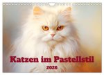 Katzen im Pastellstil (Wandkalender 2026 DIN A4 quer), CALVENDO Monatskalender