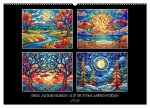 Der Jahreskreis auf Buntglasfenstern (Wandkalender 2026 DIN A2 quer), CALVENDO Monatskalender