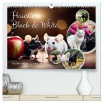 Haustiere - Black and White (hochwertiger Premium Wandkalender 2026 DIN A2 quer), Kunstdruck in Hochglanz