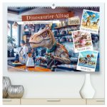 Dinosaurier-Alltag - Wenn sie nicht ausgestorben wären! (hochwertiger Premium Wandkalender 2026 DIN A2 quer), Kunstdruck in Hochglanz