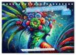 Blumige Vogelporträts (Tischkalender 2026 DIN A5 quer), CALVENDO Monatskalender