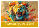 Tiere im Pop Art Kleid (Tischkalender 2026 DIN A5 quer), CALVENDO Monatskalender