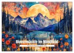 Blumennächte im Mondlicht - Poesie des Himmels und der Erde (Wandkalender 2026 DIN A2 quer), CALVENDO Monatskalender