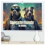 Gangsterhunde - KI-Bilder (hochwertiger Premium Wandkalender 2026 DIN A2 quer), Kunstdruck in Hochglanz