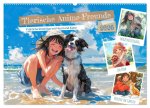 Tierische Anime-Freunde - Fröhliche Streifzüge mit Hund und Katze (Wandkalender 2026 DIN A2 quer), CALVENDO Monatskalender